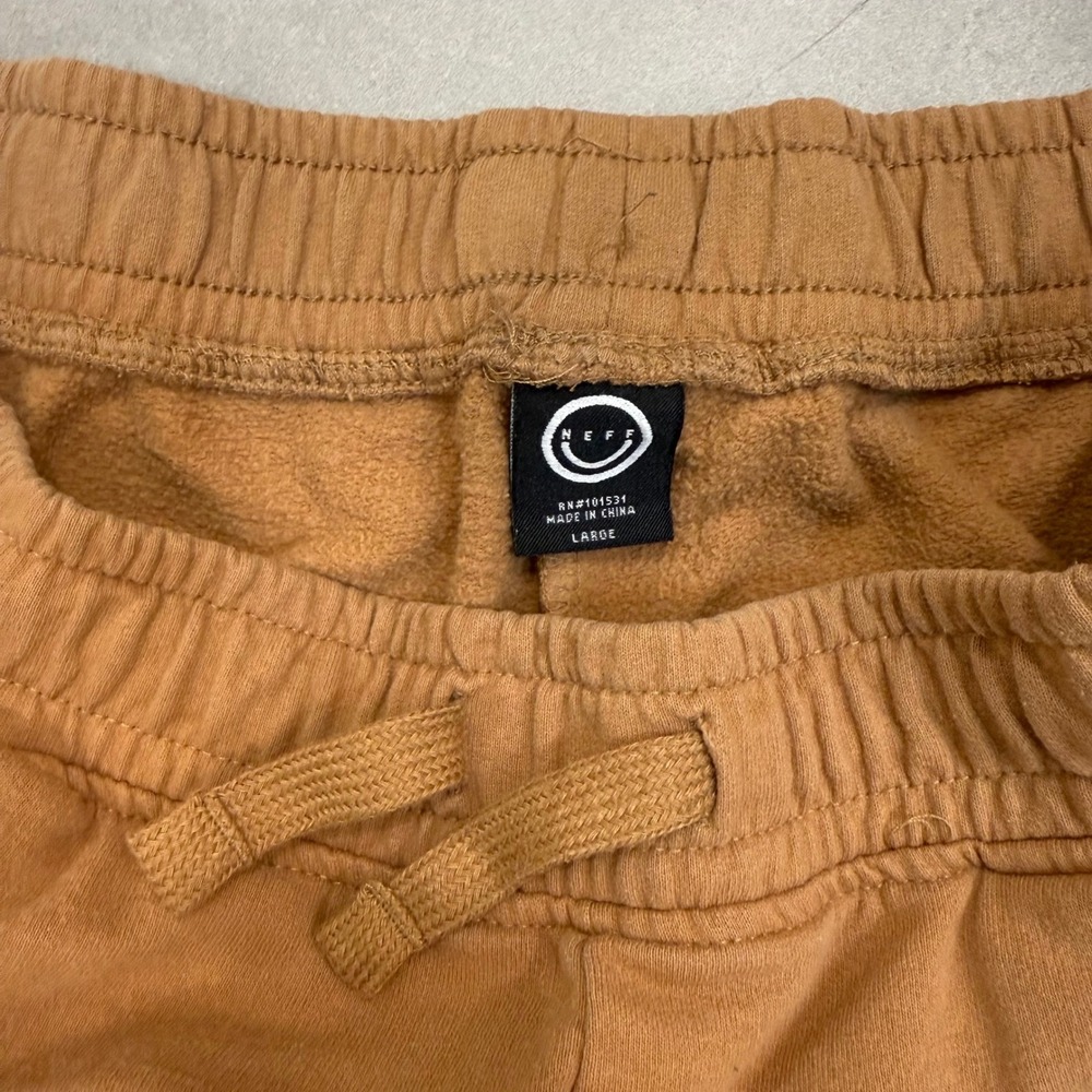 Neff Mens Fleece Sweatpants Brown Tobacco Joggers Streetwear Size Large - Picture 4 of 7